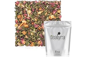 Tealyra - Berry Rose Slenderize - Pu Erh 5 Year Aged with Green Oolong - Loose Leaf Tea Blend - Wellness Healthy Tea - All Natural Ingredients - 220g (8-ounce)