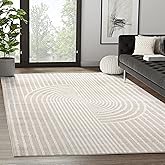 Abani Area Rug for Living Room -Nuevo 5' x 8' Beige Arch Pattern Area Rug, Soft and Durable Living Room Rug, Stain and Fade R