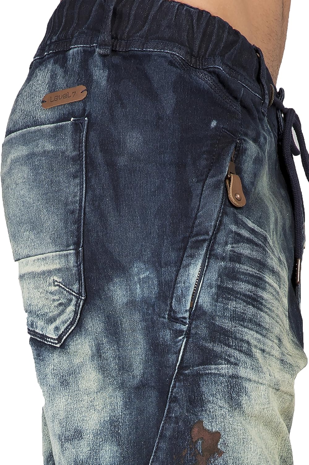 tainted denim joggers