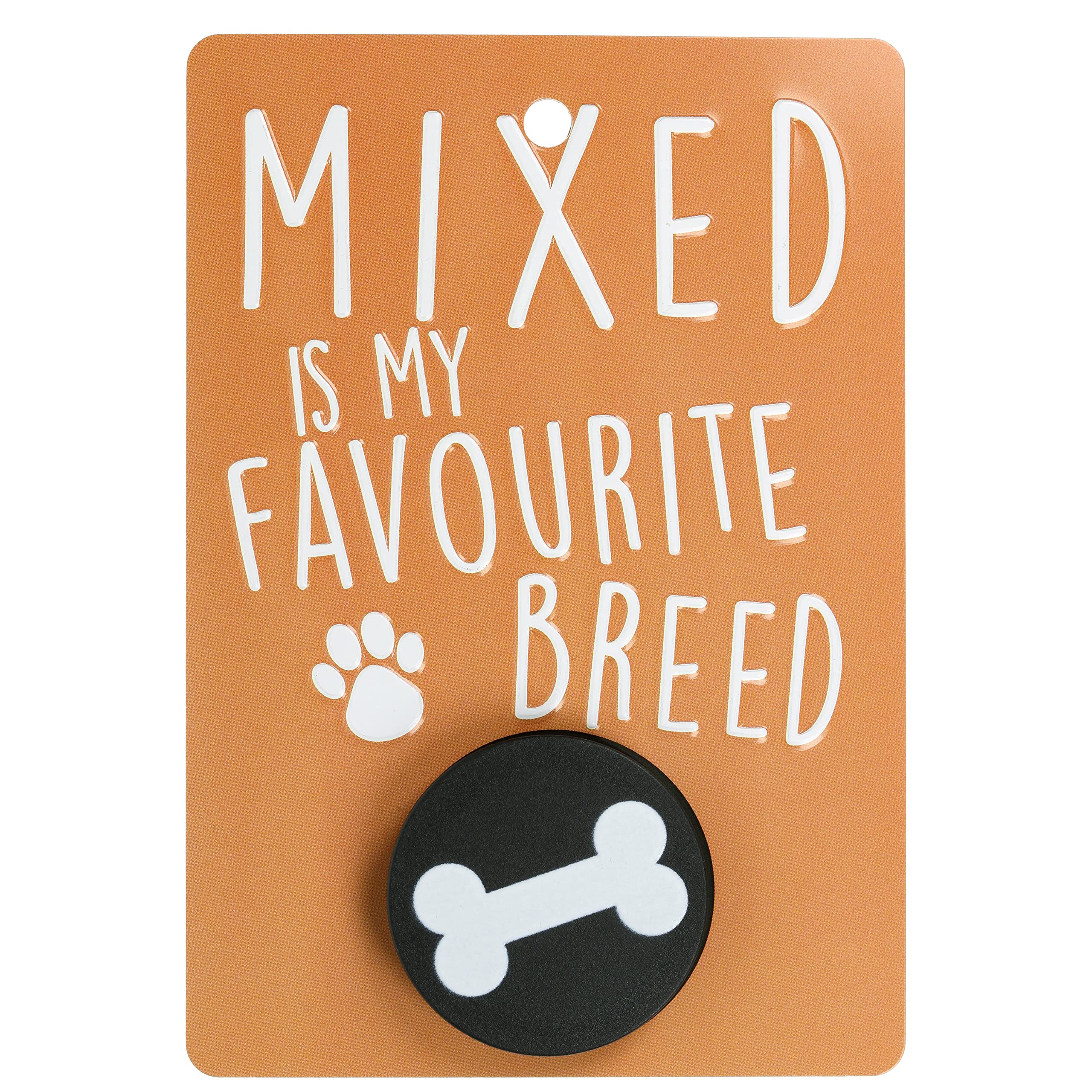 Pooch Pals Mixed Is My Favourite Breed Dog Lead Holder Wall Mounted Plaque Pop-Out Hook Hanger
