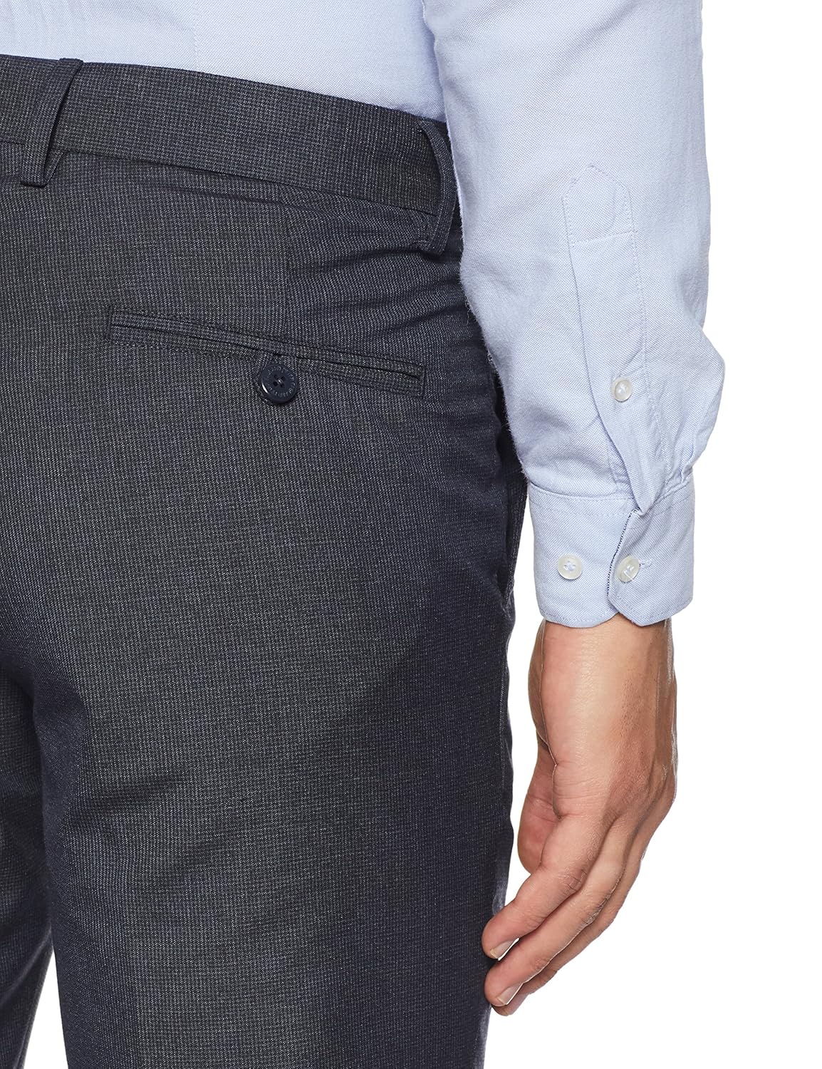 peter england men's slim fit formal trousers