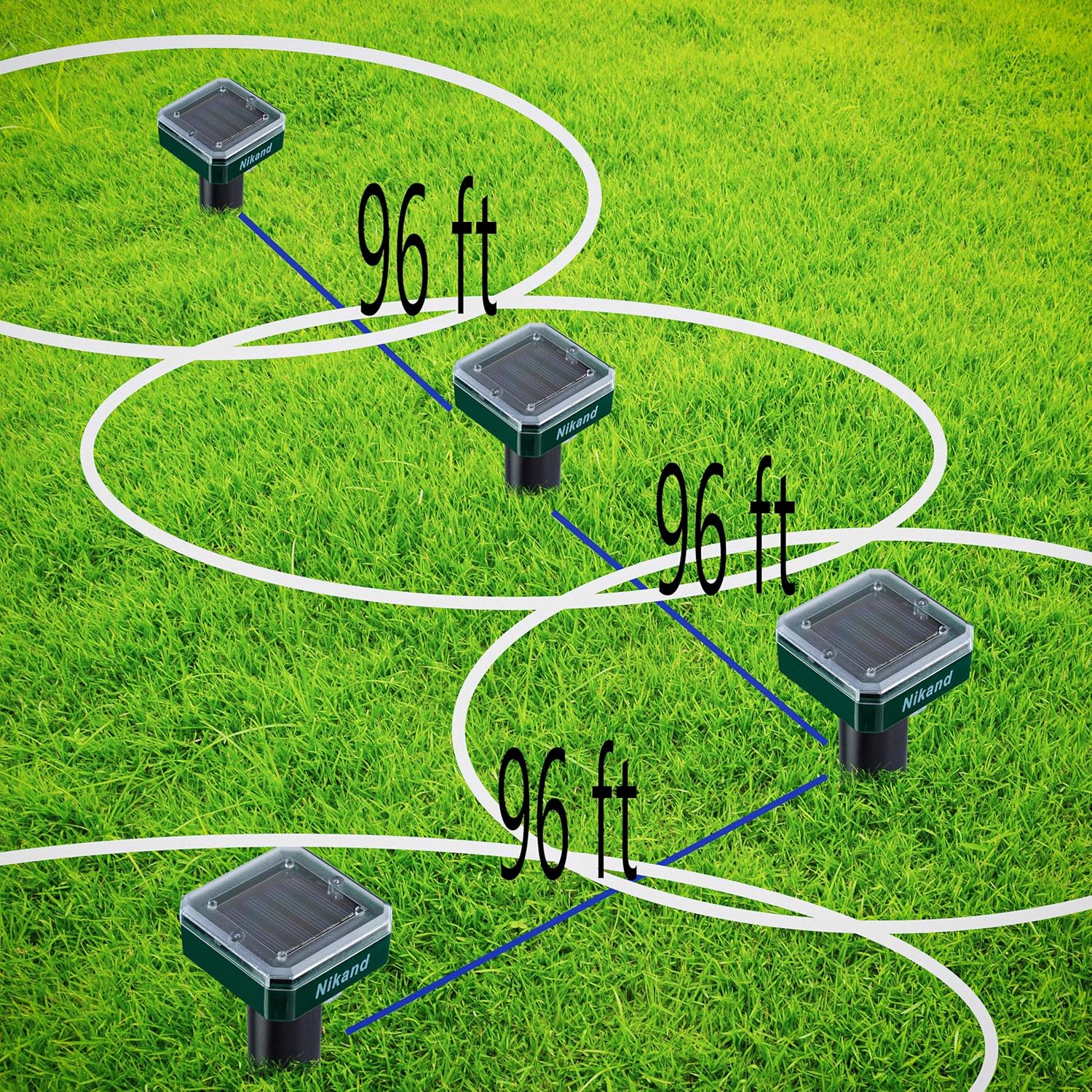 NIKAND Solar Mole Repellent Ultrasonic 4 Pack Outdoor Powered Sonic Deterrent - Mole Stopper Scare Vole for Lawn Garden & Yard Home - Groundhog Repeller Snake Rodent Gopher Spikes Chaser Pest Control: Health & Personal Care