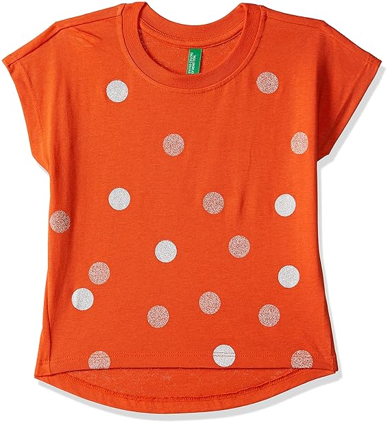 Girls Regular Fit Polka Dot T-Shirt