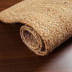 Hand Woven Farmhouse Jute Area Rug 6x9 Ft Round