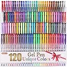 Shuttle Art 120 Unique Colors (No Duplicates) Gel Pens Gel Pen Set for Adult Coloring Books Art Markers
