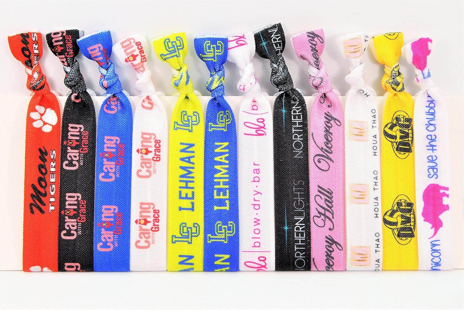 Amazon Com 1 000 Custom Printed Elastic Hair Ties Custom Hair