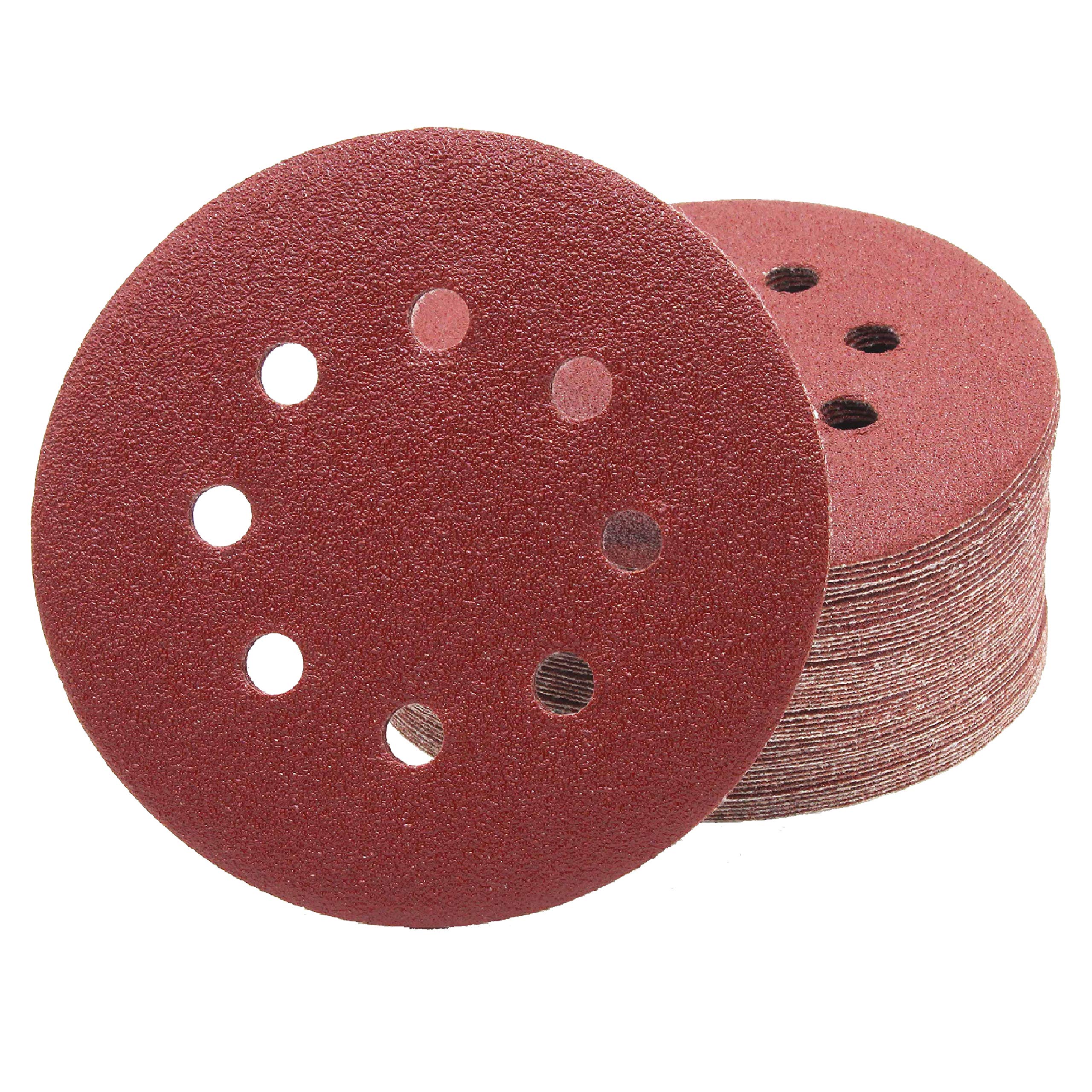 100x Professional Sanding Discs – 125mm Ø, 8-Hole, Grit 80 – For Orbital Sanders, Abrasive Paper, Grinding Pads