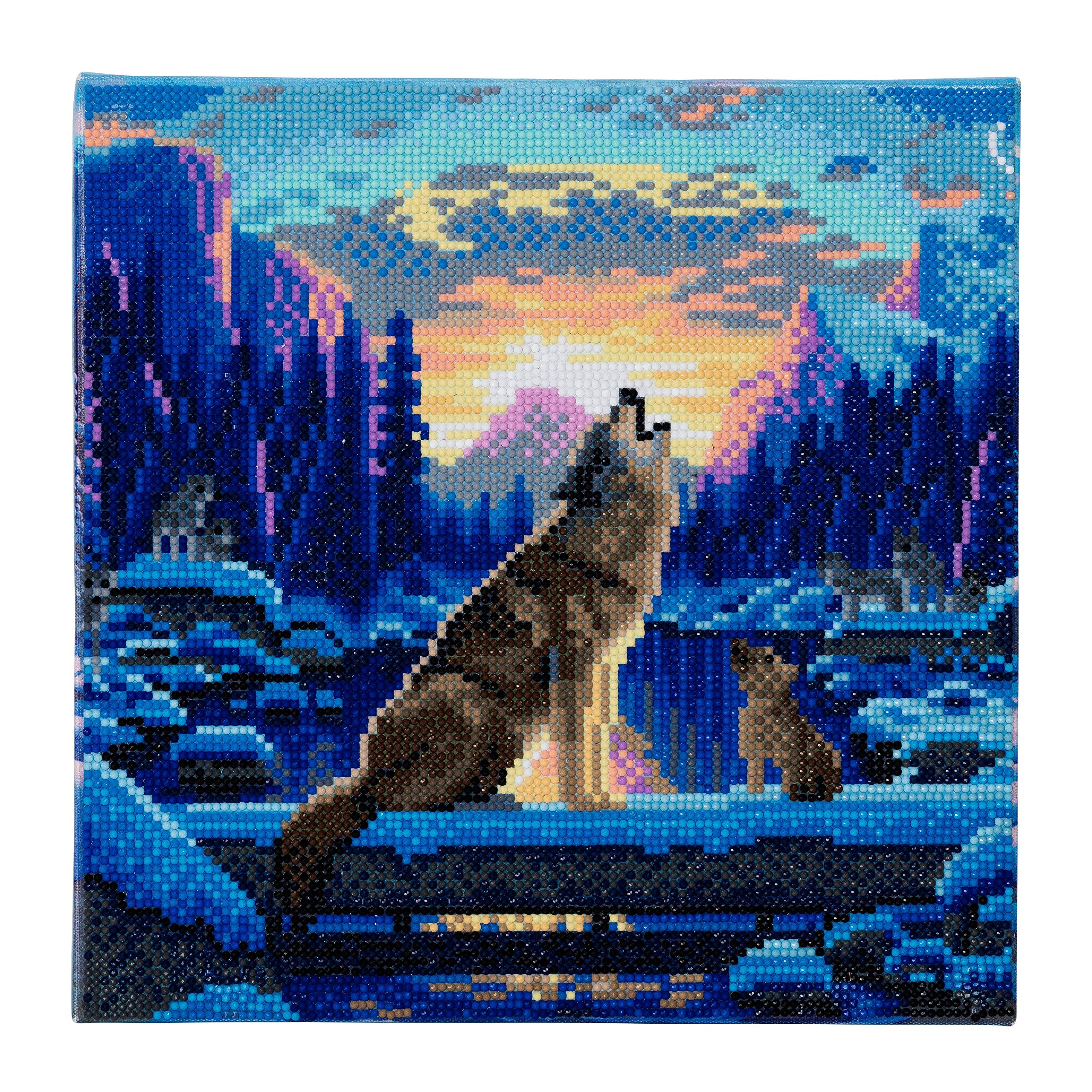 Crystal Art Howling Wolves 30x30cm Framed Crystal Art Kit