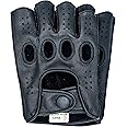 Riparo Fingerless Gloves Men, Leather Fingerless Gloves for Driving, Motorcycle, Riding, Costume, Cosplay and Cycling, Mens Gloves