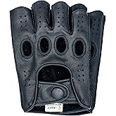 Riparo Fingerless Leather Gloves for Men - Driving, Motorcycle, Riding, Costume, Cosplay and Cycling