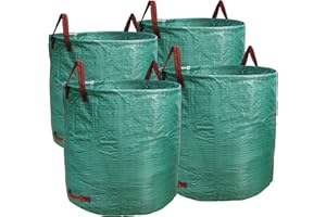 PHYEX Professional 4-Pack 132 Gallon Gardening Bags for Lawn Yard, Extra Large Reusable Leaf Bags, Waste and Trash Container