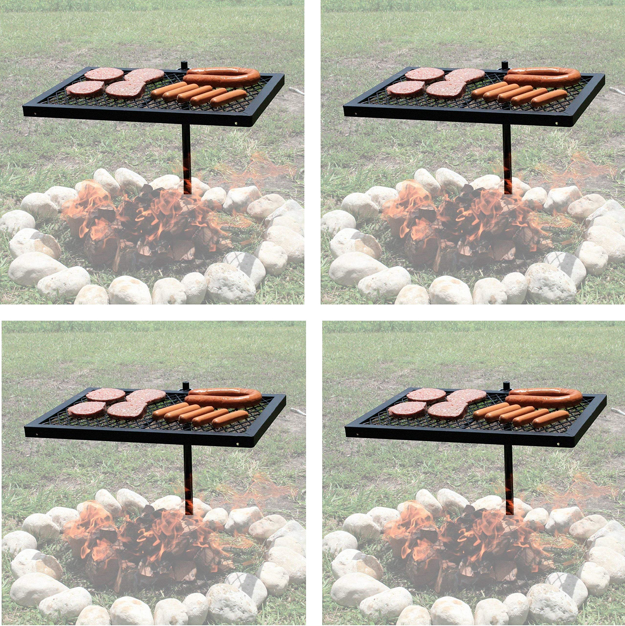 Texsport Heavy Duty Barbecue Swivel Grill for Outdoor BBQ Over Open Fire (Pack of 4)