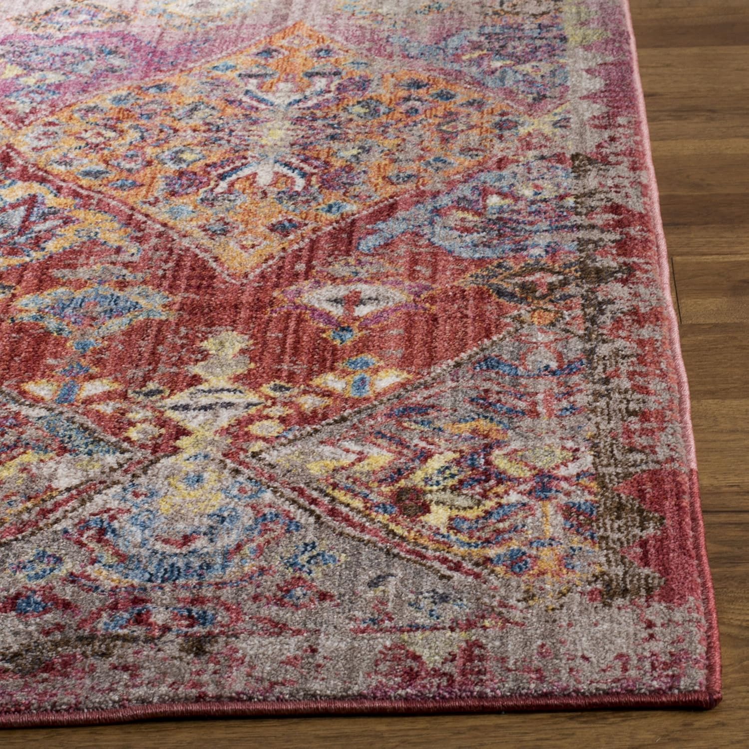 Safavieh Trendy New Transitional Indoor Woven Rectangle Area Rug, Bristol Collection, BTL352, in Rose / Multi - Image 4