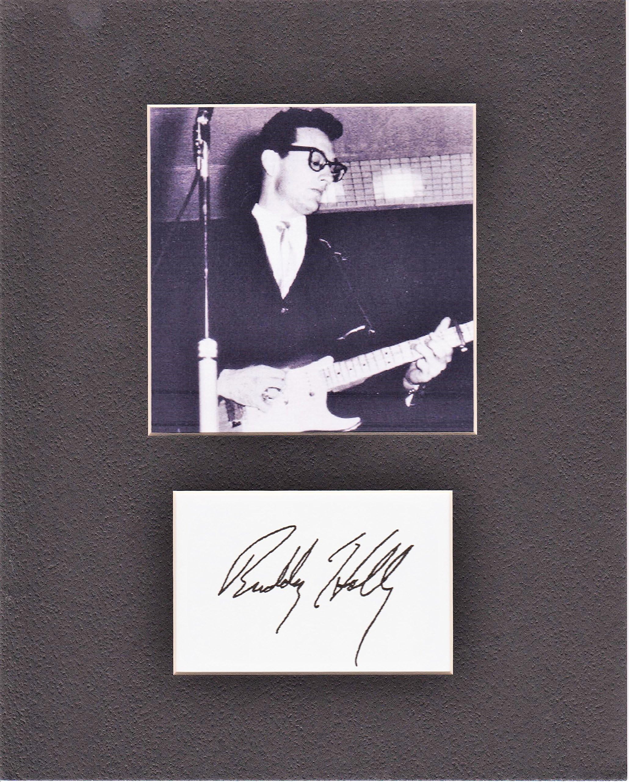 BUDDY HOLLY, 8 X 10 CUSTOM PHOTO AUTOGRAPH DISPLAY