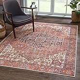 Bloom Rugs Washable 3' x 5' Rug - Red/Orange/Beige Traditional Area Rug for Living Room, Bedroom, Dining Room, and Kitchen - Exact Size: 3' x 5'