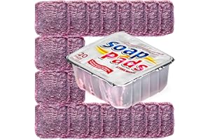 SteadMax 20 Steel Wool Soap Pads, Pre-Soaped Metal Scouring Pads for Easy Cleaning of Pots, Pans, Ovens and Dishes (20 Pack)