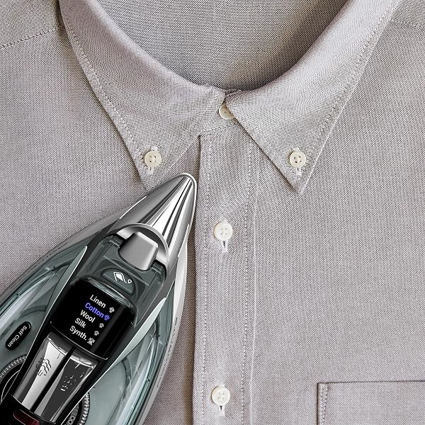 ROWENTA IRON, FOCUS EXCELLENCE STAINLESS STEEL SOLEPLATE STEAM IRON FOR CLOTHES, RETRACTABLE CORD, 400+ MICROSTEAM HOLES, POWERFUL STEAM, LED DISPLAY, 1750 W IRONING CLOTHES, CORDREEL, GREEN DW5432