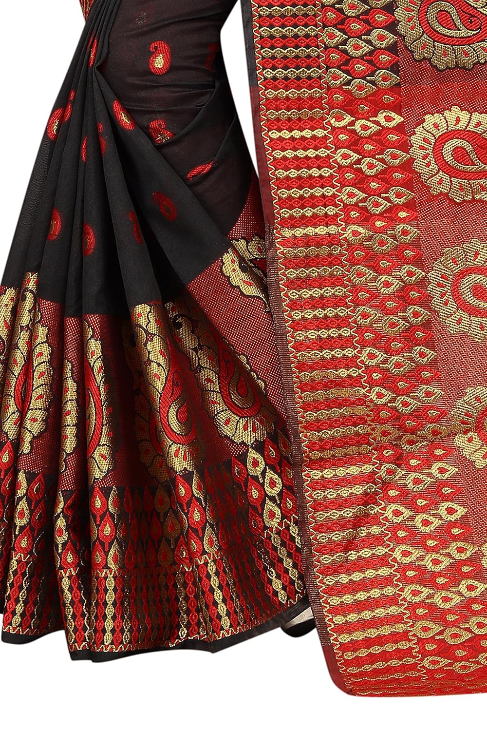 jashvi creation women's cotton saree with blouse piece