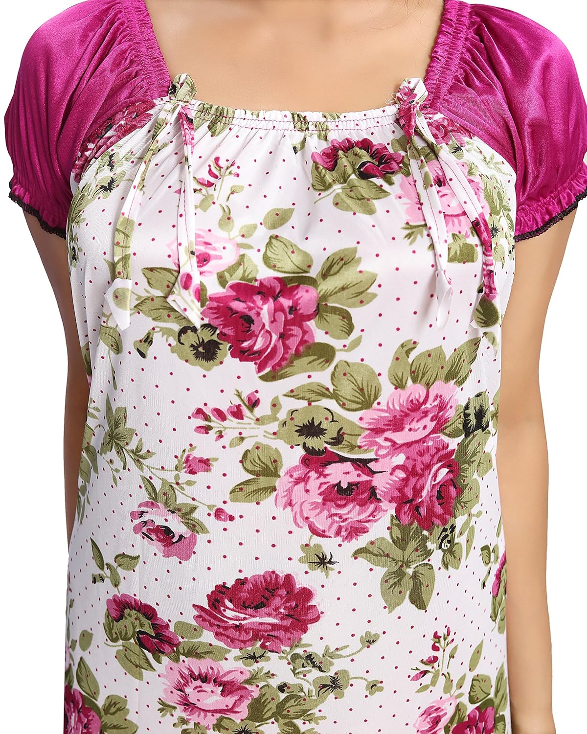 glam world women's satin night wear (dark pink, free size)