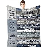 Yamco Son Gift Blanket - Birthday Gifts for Son Throw Blankets 60"x 50" - Sons Presents from Mom Dad - Sons Fathers Day Christmas Wedding Birthday Gift Ideas - Graduation Gifts for Him