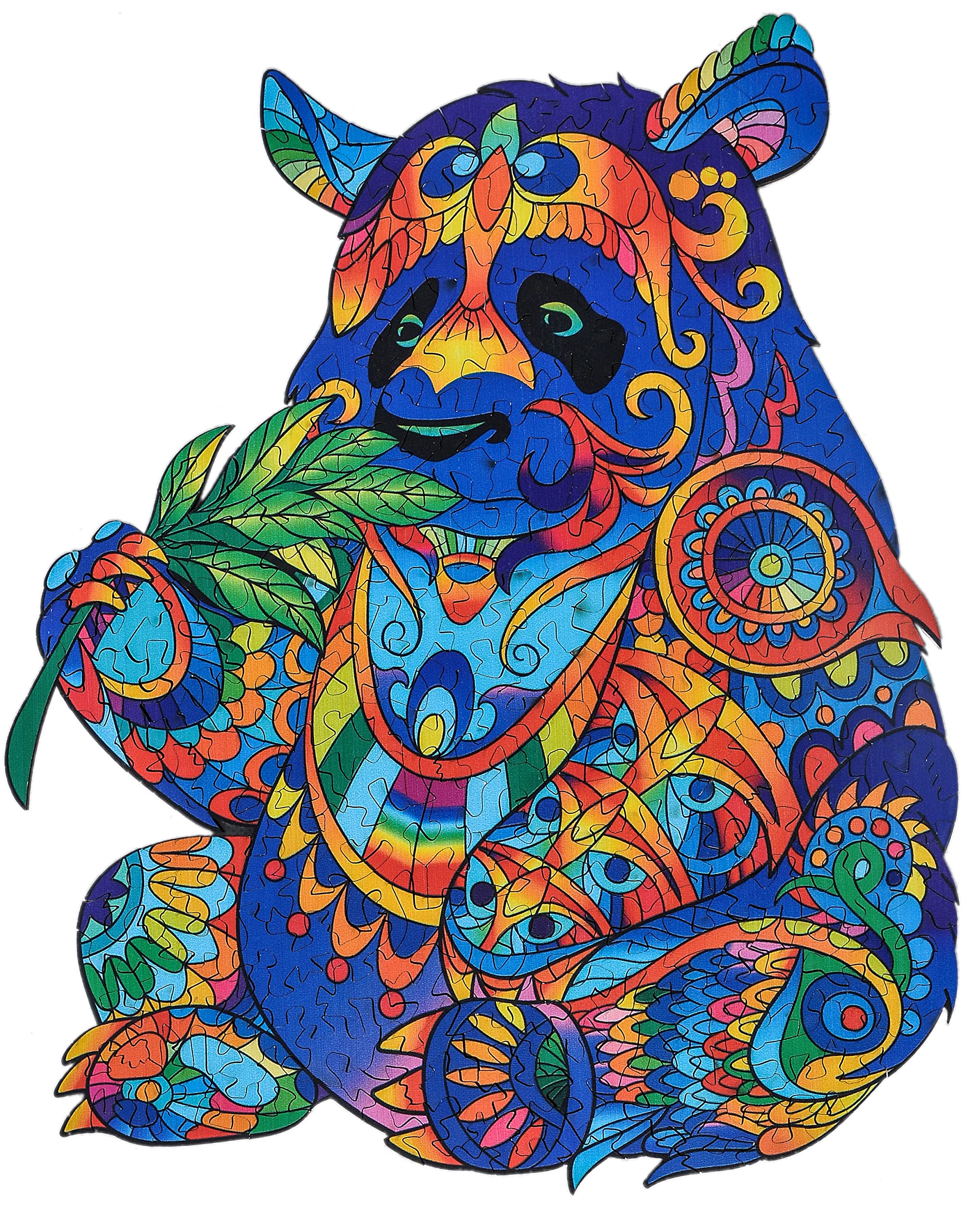 HARTMAZE Wooden Jigsaw Puzzles- Cute Dressed Panda with 174 Unique Shape Pieces and 11.6x9.4 Inches-Challenging and Fun for Adults and 9 Years Age up Kids