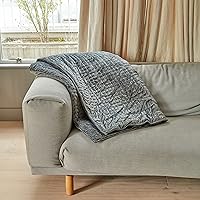 Gravity Blankets Weighted Blanket for Adults, 15lbs Grey 48"x72" Twin/Single, The Original Weighted Blanket for Sleep, Cotton
