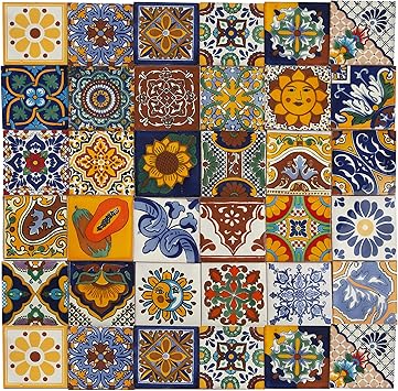 Conrado 30 Mexikanische Fliesen 10x10 Cm Talavera Badezimmer Und Kuchenfliesen Dekoration Fur Badezimmer Dusche Treppen Kuchenruckwand Zementfliesen Marokkanische Designs Amazon De Baumarkt