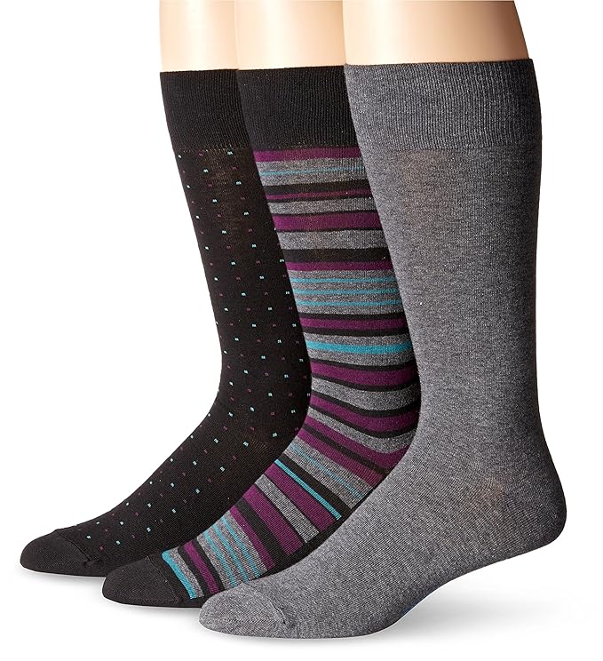 Jockey Men's Multi Stripe 3 Pack Sock, Black, 1013/612 Amazon.in