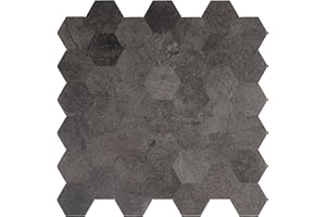 Avant Decor | Peel and Stick Kitchen Backsplash Tiles | Stone Composite Small Hexagon Tiles | Stick On Wall Tiles | Easy DIY Installation | 5” x 5” | Sample Tile
