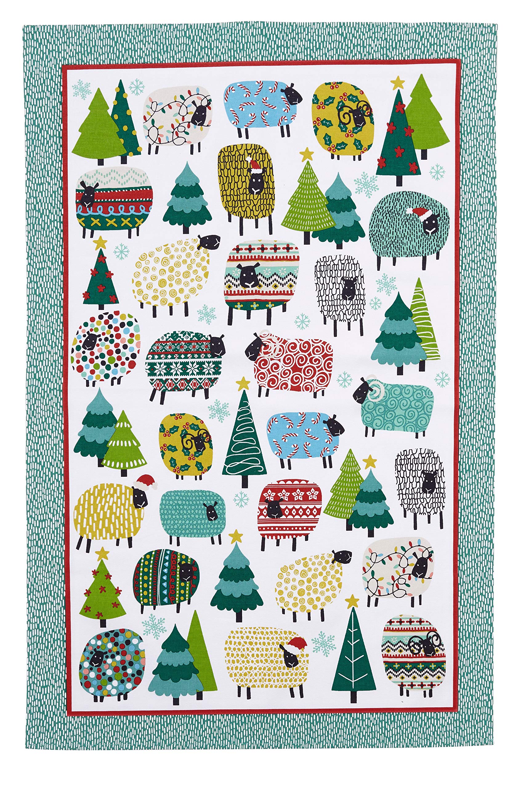 Ulster Weavers Cotton Tea Towel - Dotty Sheep (100% Cotton, Yellow)