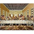The Last Supper Jesus Christ Da Vinci (7.87 X 9.84) Gold Foil - Religious Wall Art Laminated Print Unframed Poster Home Decoration Arte Diseño Piezas Maestras