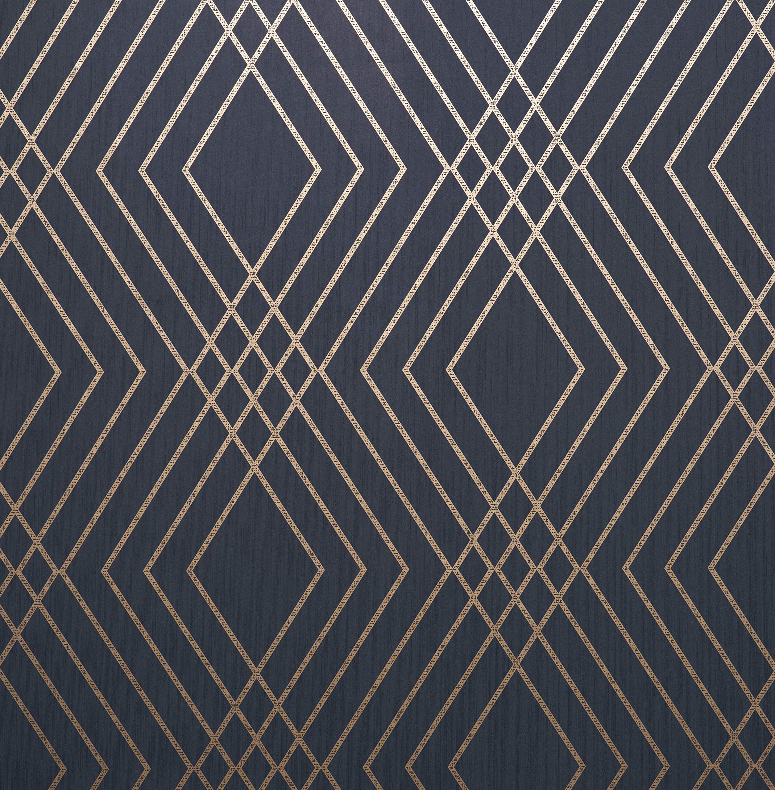 Fine Décor FD42605 Shard Trellis,Navy/Gold