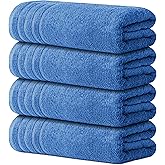 Avalon Towels Bath Towels Set of 4, Size 30 x 60 Inches - 60% Cotton, 40% Viscose Made from Bamboo, Soft and Absorbent, Quick Drying, Lightweight, Perfect for Daily Use