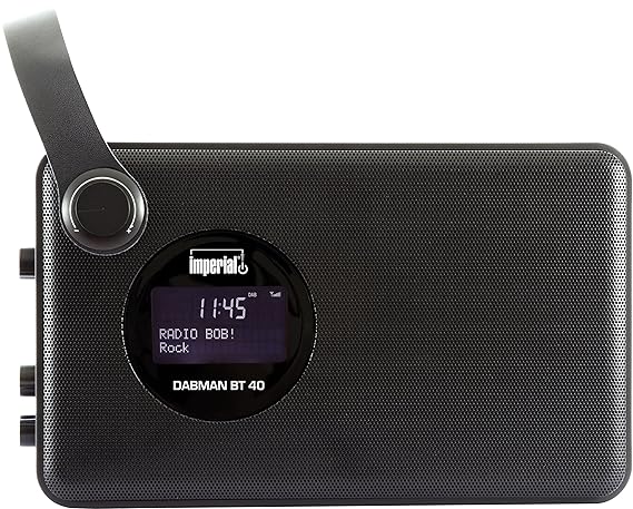 Imperial 22-145-00 DABMAN BT 40 Digitalradio (DAB+/UKW/Bluetooth, LCD-Display, Teleskopantenne, Akku mit Netzteil) schwarz