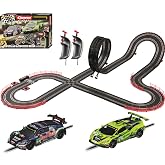 Carrera GO DTM Supercars Electric Slot Car Race Track Set (Ages 6+) | Race track toy for kids ages 6+. Features 20.67-ft track, loop, lap counter, Audi R8 &amp; Lamborghini Huracan 1:43 scale cars