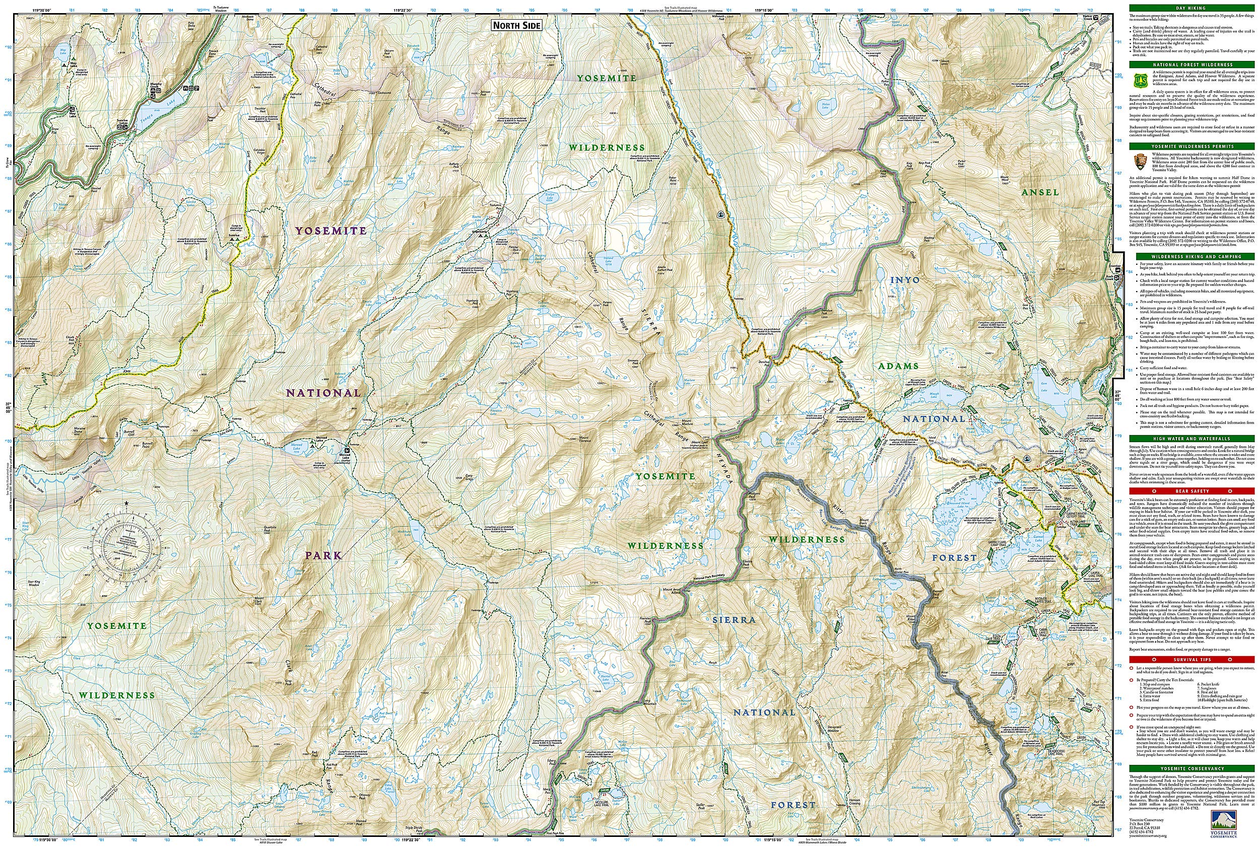 Ansel Adams Wilderness Map Yosemite Se 309 Gps /Ansel Adams Wilderness Ng R/V Wp /Ca - 1/40: Trails  Illustrated National Parks (National Geographic Trails Illustrated Map):  Amazon.co.uk: National Geographic Maps: 0749717010543: Books