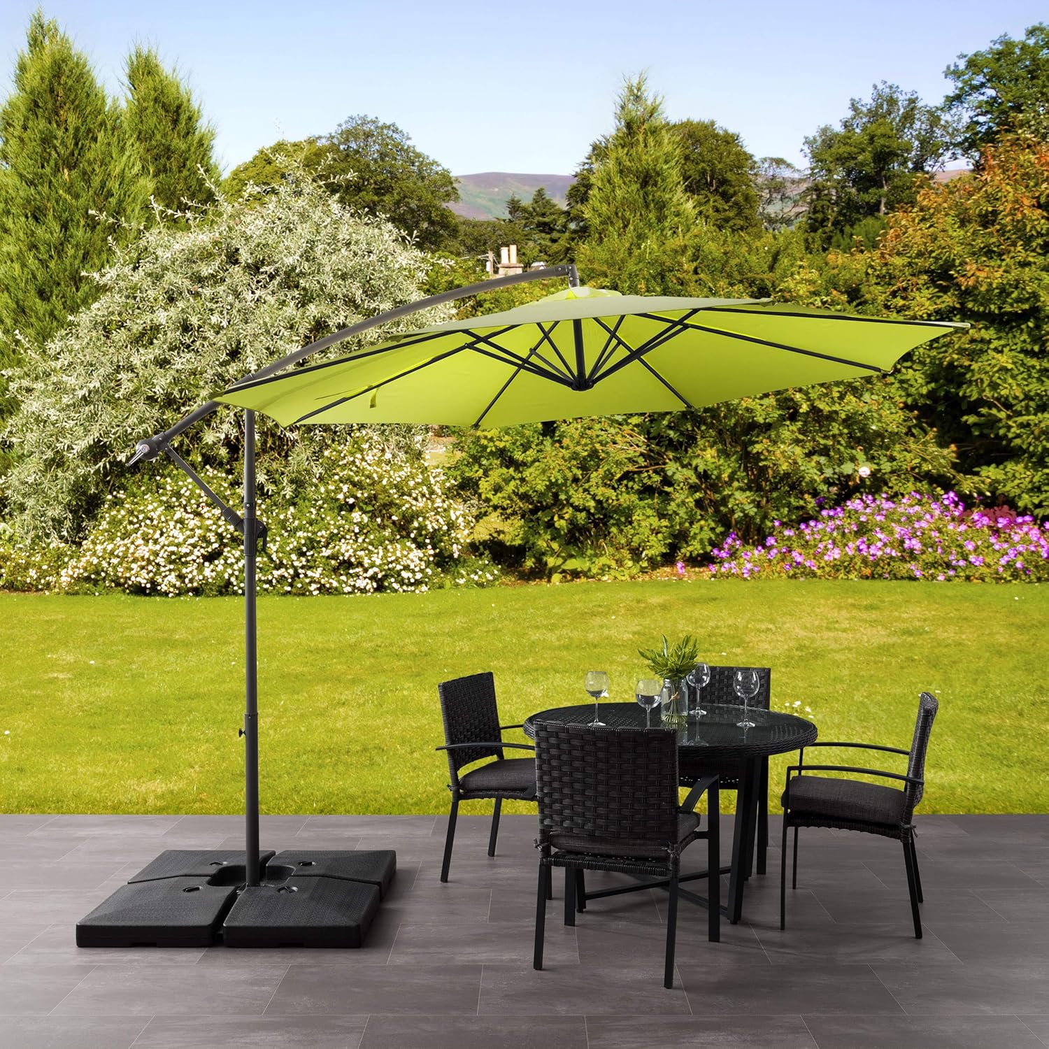 Amazon Com Corliving Ppu 440 U Patio Umbrella Lime Green Garden Outdoor