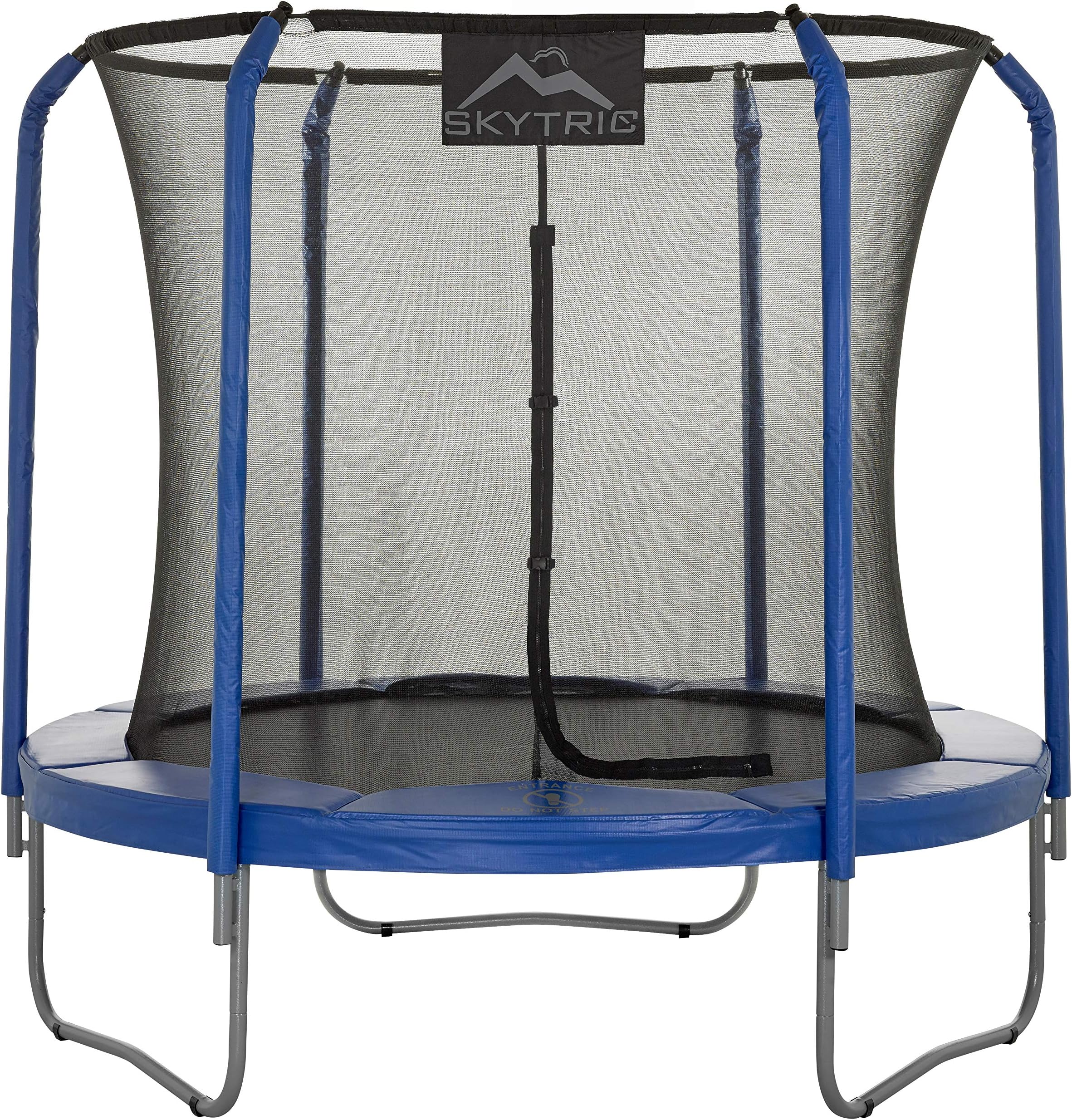 Skytric Large Trampoline with Top Ring Enclosure System, Safety Net, Jumping Mat, Spring Cover, Pad for Outdoor Garden, Easy Assemble 8 ft - 2.43 m