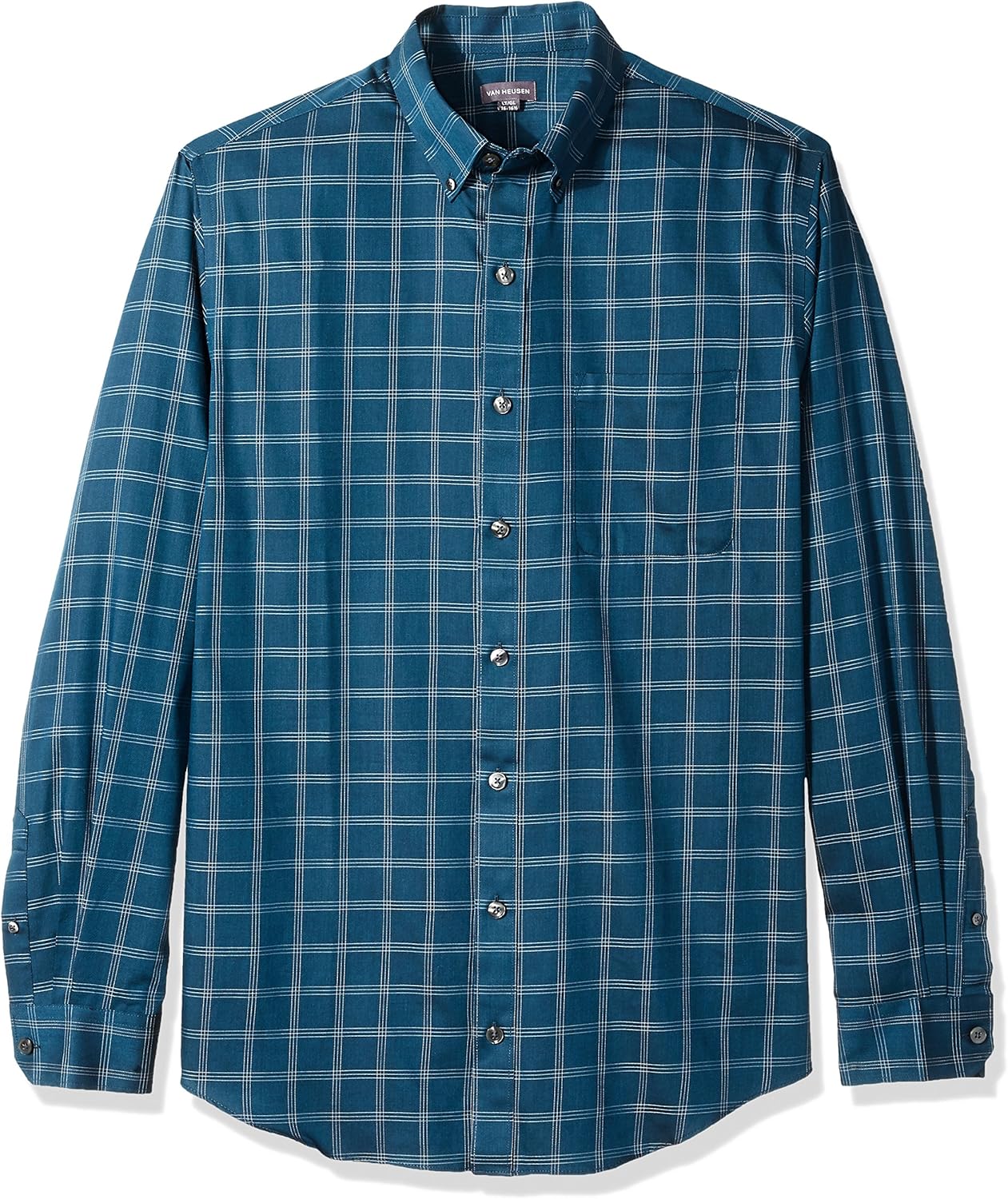 Van Heusen Men's Big and Tall Wrinkle Free Poplin Long Sleeve Button Down Shirt at  Men’s Clothing store