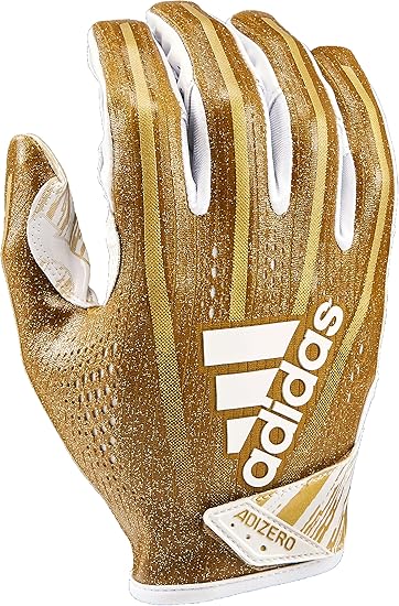 white and gold adidas football gloves