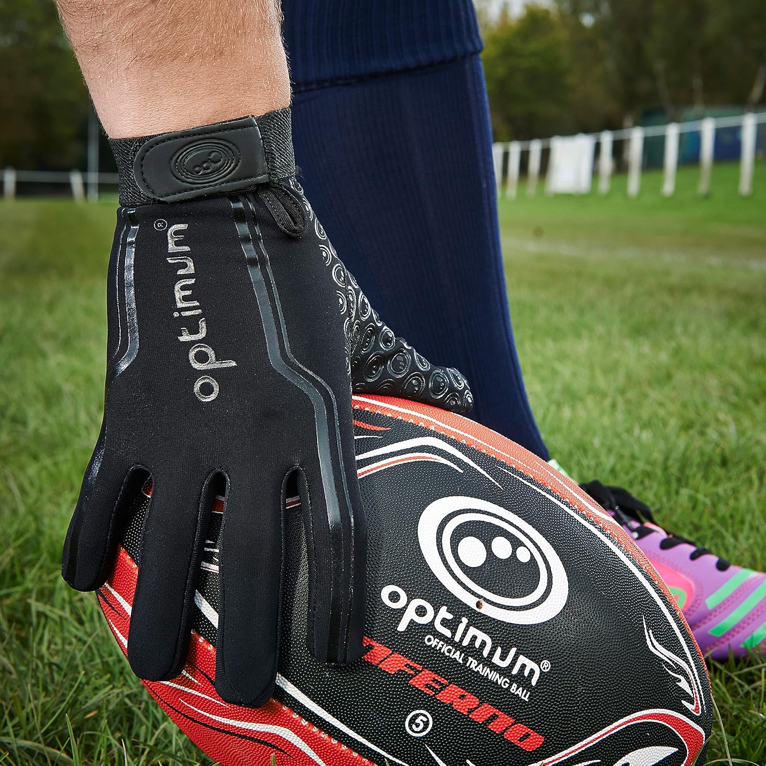 Optimum Football Receiver Gloves Pro Grip for Youth and Adult Gloves