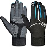 Souke Sports Winter Cycling Gloves Men Women, Touch Screen Padded Bike Glove Water Resistant Windproof Warm Anti-Slip for Run