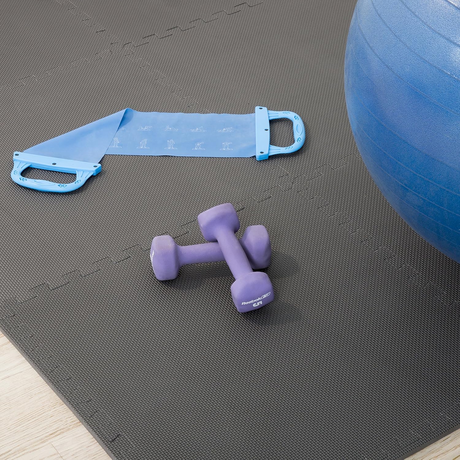 Foam Mat Floor Tiles, Interlocking EVA Foam Padding by Stalwart – Soft Flooring for Exercising, Yoga, Camping, Playroom – 6 Pack, .375 inches thick, 24" X 24" X 0.375", Gray, Model:75-ST6004 : Sports & Outdoors