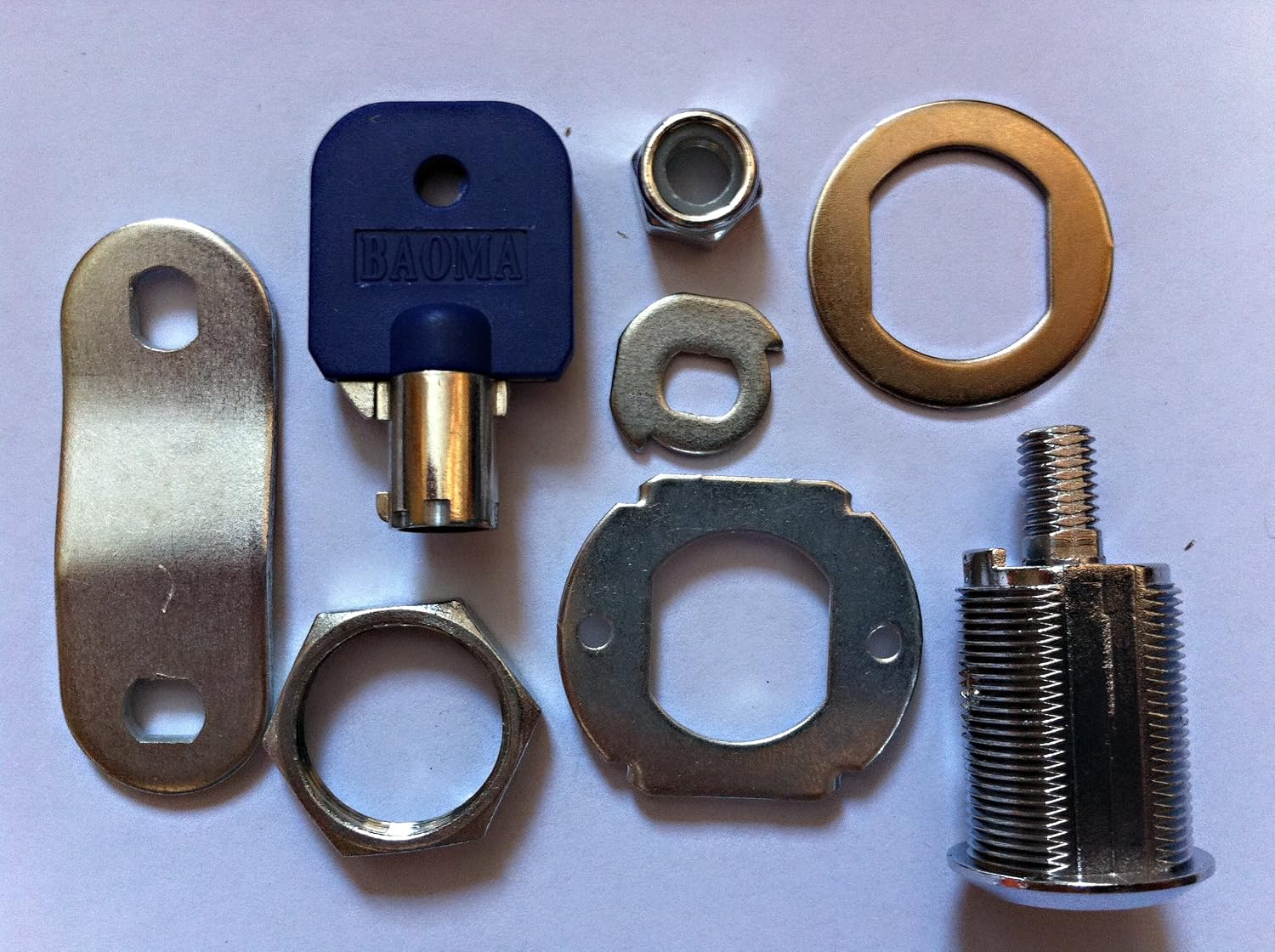 Sintron 5 Pack 1-1/8" 28mm Keyed Alike Tubular Locks for Locker Cabinet, Drawer & More, Sliver, 1-1/8"(28mm) - Image 4