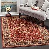 SAFAVIEH Mahal Collection Accent Rug - 3' x 5', Red & Navy, Traditional Oriental Design, Non-Shedding & Easy Care, Ideal for High Traffic Areas in Entryway, Living Room, Bedroom (MAH693F)