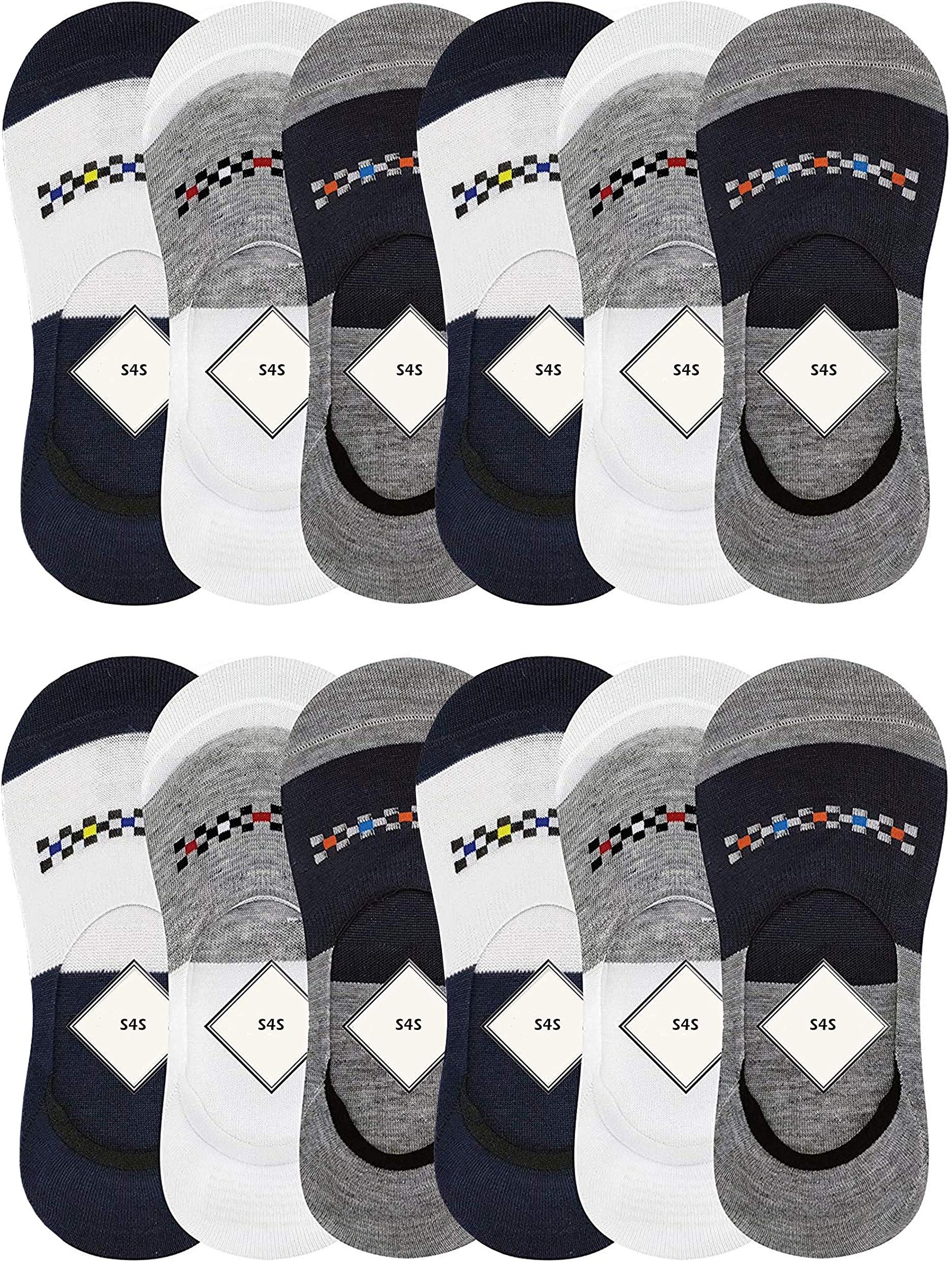 S4SUnisex Cotton Anti Slip Cotton Loafers No Show Socks (Assorted, Free Size)