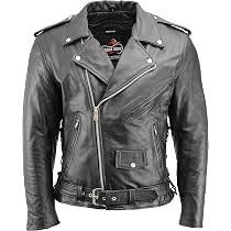 Men's Leather Motorcycle Jacket with CE 