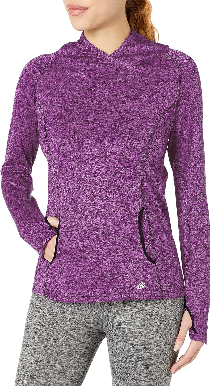 Free Country Women's Fleeceback Cowl Hoodie, Plum Berry, Medium Amazon