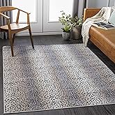 Hauteloom Livingston Living Room, Bedroom Area Rug - Contemporary - Navy, Tan, Ivory - 5'3" x 7'1"