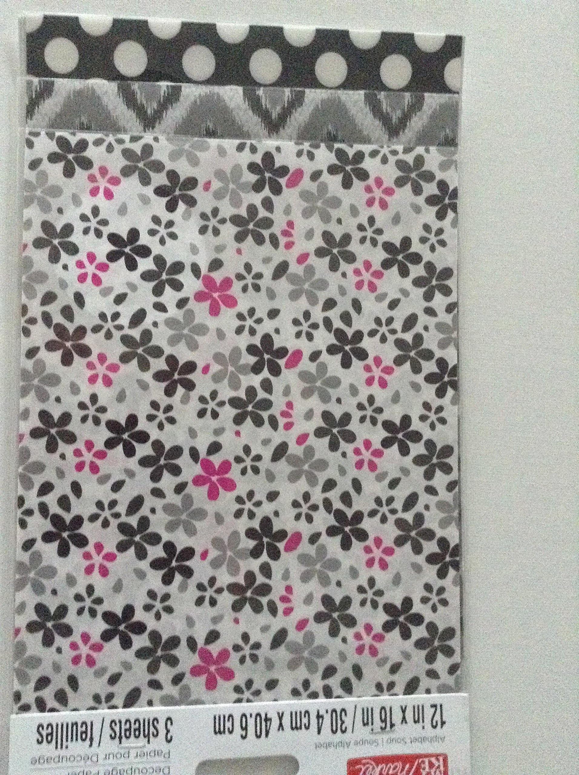 Make Market Alphabet Soup Decoupage paper Flower Dot Diamond 3 pcs 12" X 18"